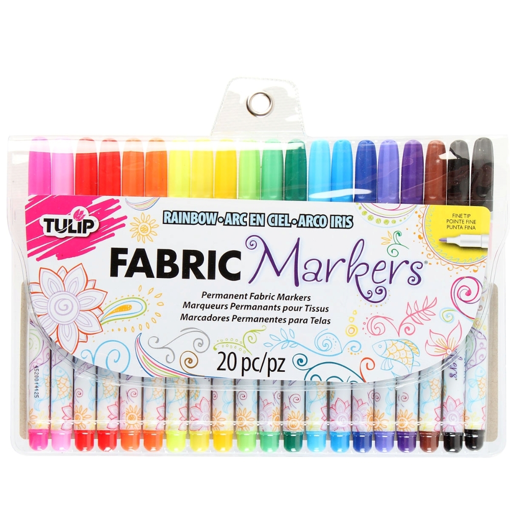 Fabric Markers Fabric Paint Art Markers For Textiles And Clothing   28976 Fine Tip Fabric Markers   Multi 20 Pack By Tulip 1000x1000 