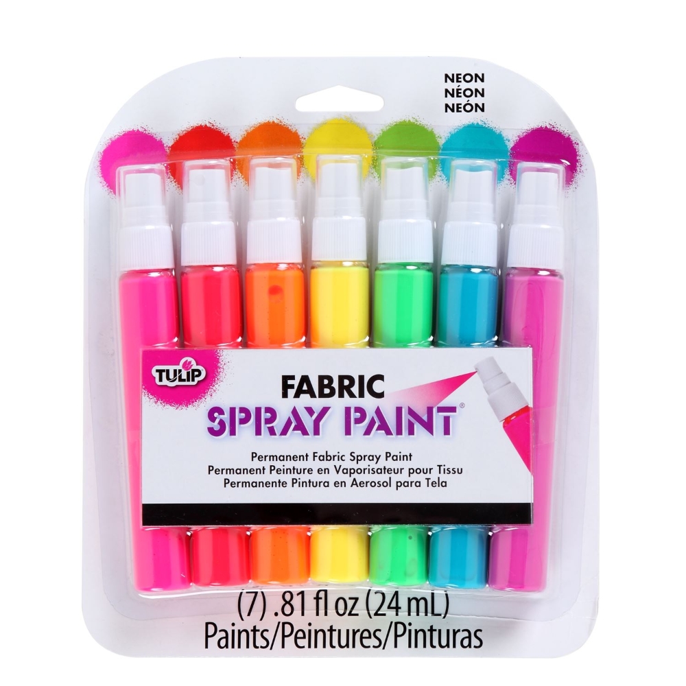 Multi Mini Neon Fabric Spray Paint (7 pk) Tulip Fabric Spray