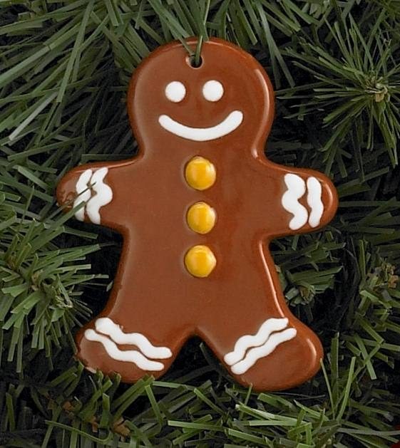 Gingerbread Man Ornament - Christmas Festive Ceramic Bisque Bisqueware