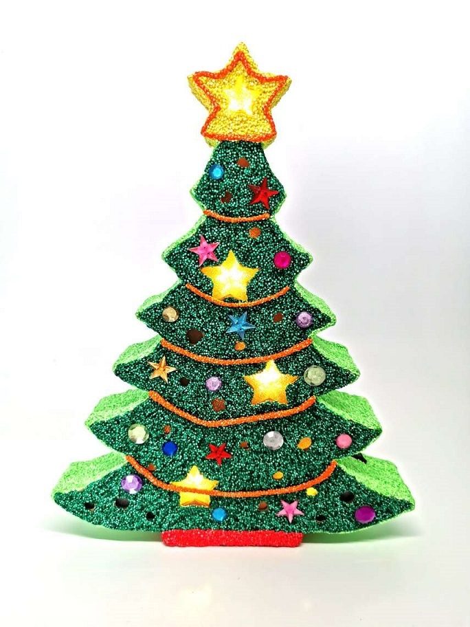 Christmas Tree Figure (Light Up) Papier Mâché - Cromartie Hobbycraft