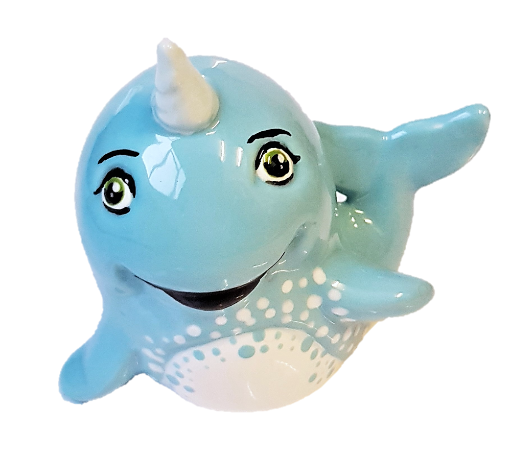 Narwhal Party Animal Bisque Ceramic Figure for Painting Paint Your Own