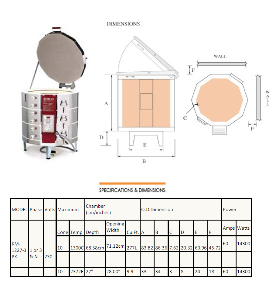 Cromartie Top Loading Ceramic Kiln Km1227 And Controller Cromartie ...